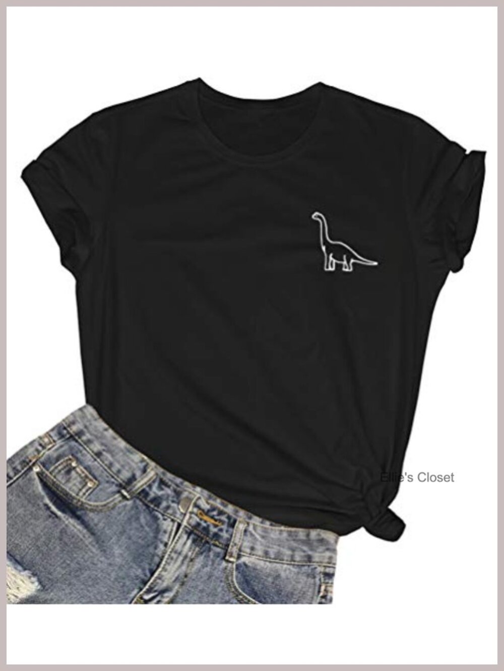 Women Cute Dinosaur Graphic T-Shirt Soft Cotton Crew Neck